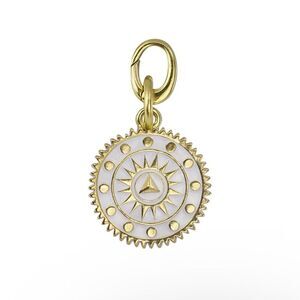 Gold and White Sunburst Charm Pendant